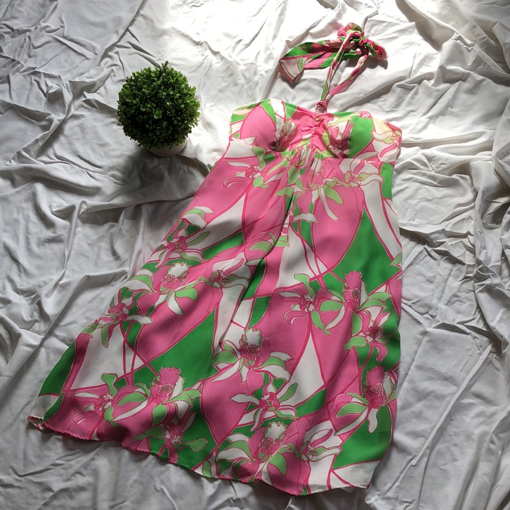Lilly Pulitzer | Halter Dress | Pink Green | Sz: 4